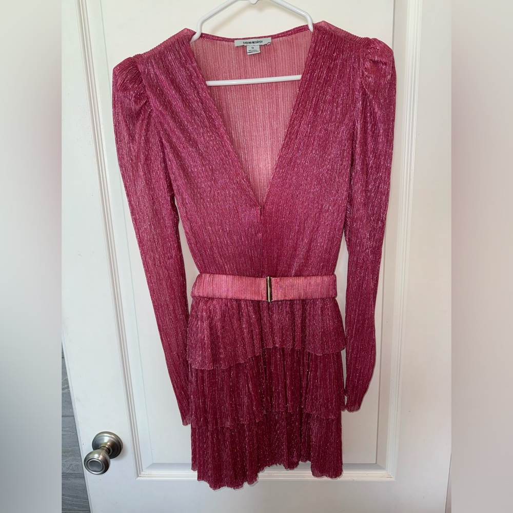 Sabina Musayev pink mini dress